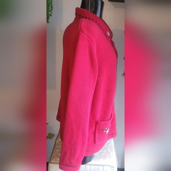 Northern Reflections Red Embroidered Sweater Cardigan XL - Picture 4 of 8